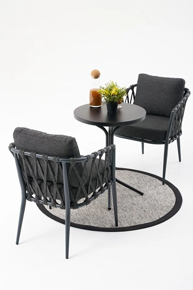 Rapunzel Bahçe Balkon Bistro Set ANTRASİT